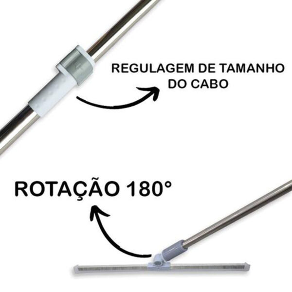 Rodo Vassoura Silicone Multifuncional com Cabo Extensor - Image 2