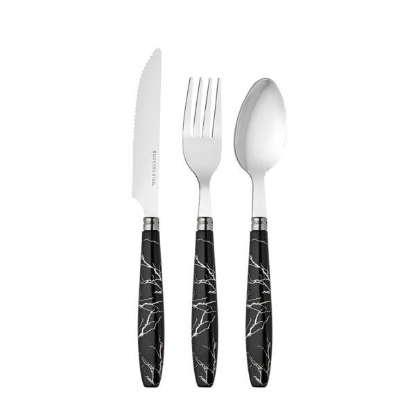 Jogo Kit de Talheres Estilo Marmorizado Utensílios Cor:Branco
