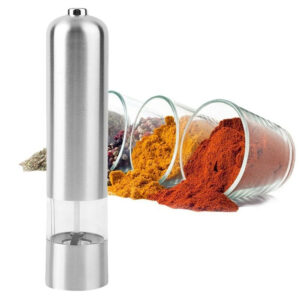 Moedor Pimenta Ou Sal Gourmet Eletrico A Pilha Aço Inox