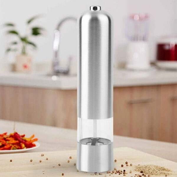 Moedor Pimenta Ou Sal Gourmet Eletrico A Pilha Aço Inox - Image 3