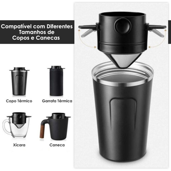 Mini Coador Portatil DeCafe Reutilizavel Aço Inox Sem Filtro - Image 3