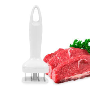 Amaciador De Carne Furador Batedor Manual Inox  Cor: Branco