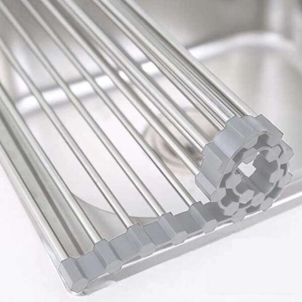 Escorredor de Pia Dobravel Portatil Aço Inox Tamanho:47x30 G - Image 4