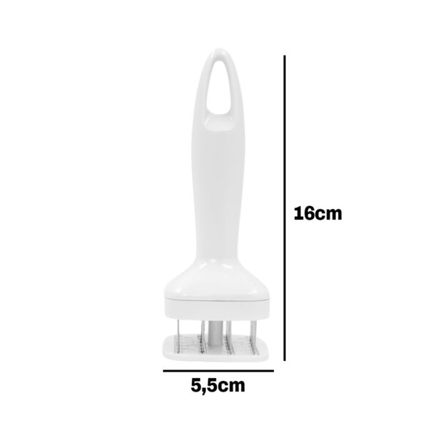 Amaciador De Carne Furador Batedor Manual Inox  Cor: Branco - Image 4