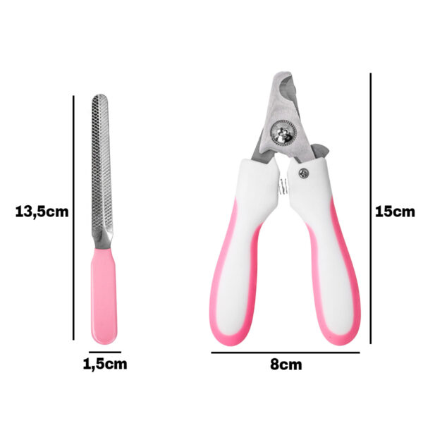 Alicate Pet Tesoura Corte de Unhas Com Lixa Cor:Rosa - Image 2