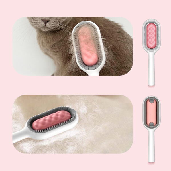Escova Tira Pelos Pet  Sofa Tapete Cama Roupa Carro Cor:Rosa - Image 2
