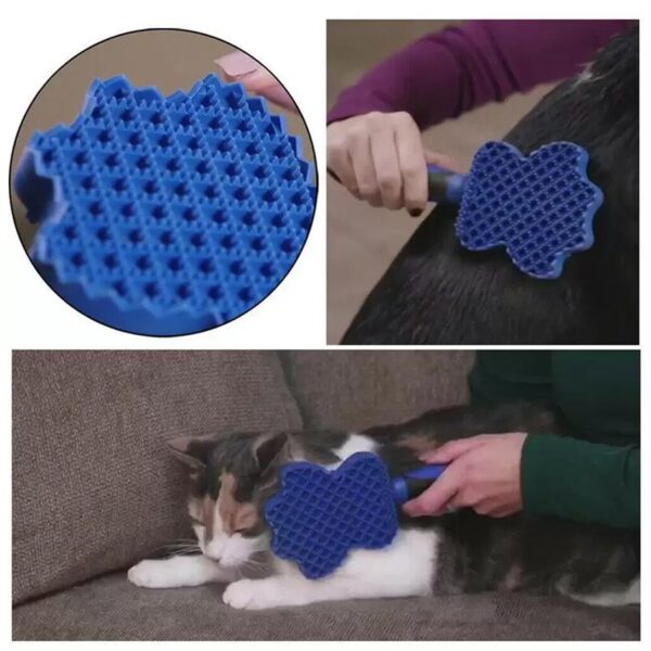 Escova Silicone Pet 3 Em 1 Tira Pelos Massageadora Higienica - Image 4