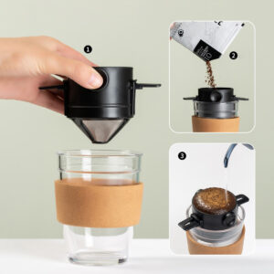 Mini Coador Portatil DeCafe Reutilizavel Aço Inox Sem Filtro