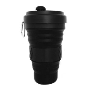 Copo Ecologico Retratil Silicone Dobravel 550ml Cor:Preto