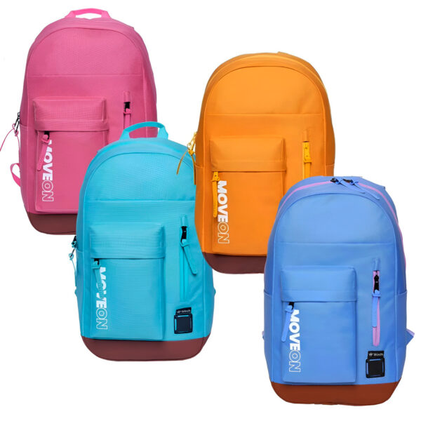 Mochila Unissex Juvenil Cores Escolar Viagem Cor:Azul Claro - Imagem 2