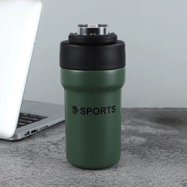 Garrafa Térmica Copo Inox 500ml Canudo Alça Cor: Verde - Imagem 10