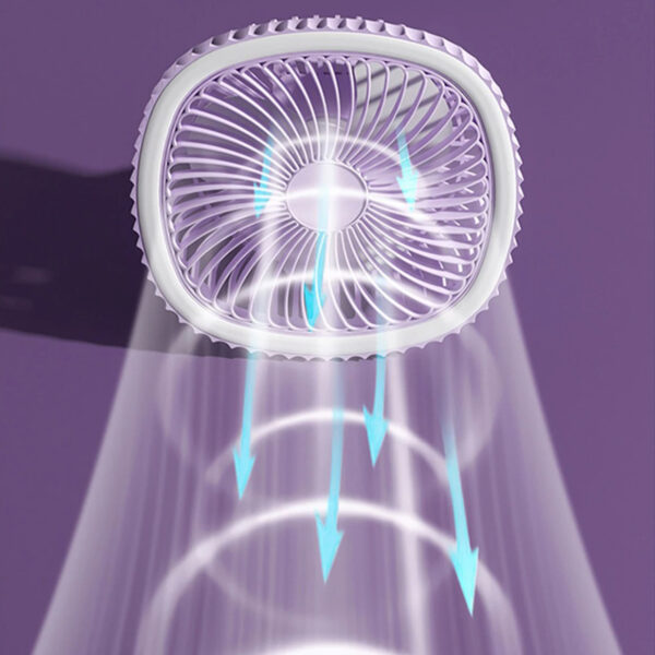 Mini Ventilador  Mesa Luz Ring Light Usb Portátil Cor:Rosa - Imagem 4