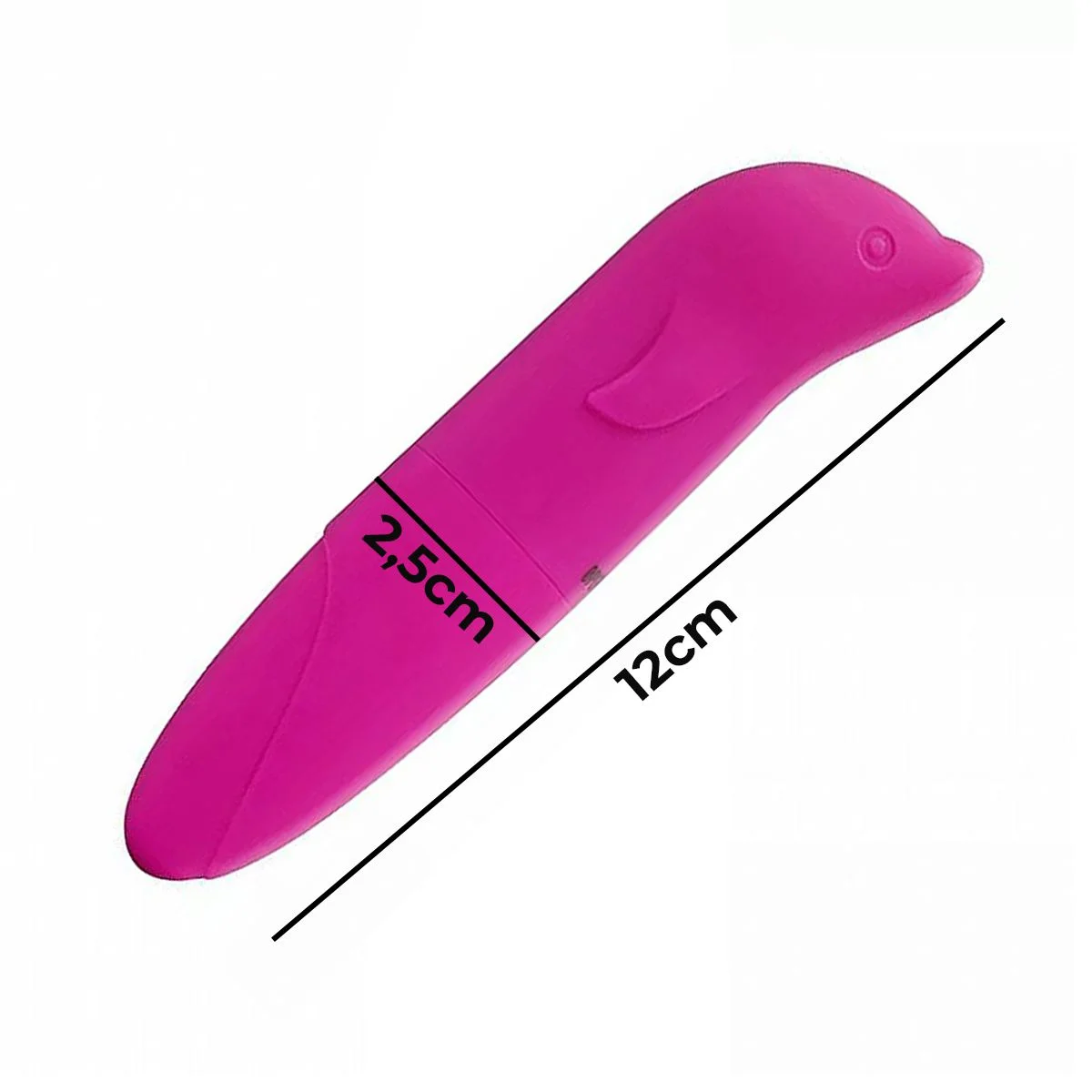 Vibrador Golfinho Estimulador Mini Ponto G Aveludado Preto - Imagem 2