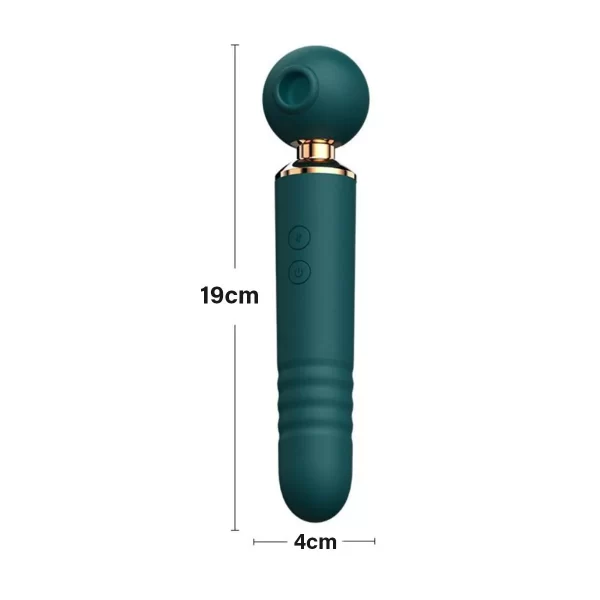 Vibrador VarinhaMágica Sugador Clitóris 3 em 1 USB Rosa Pink - Imagem 2