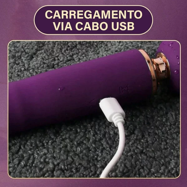 Vibrador VarinhaMágica Sugador Clitóris 3 em 1 USB Rosa Pink - Imagem 3