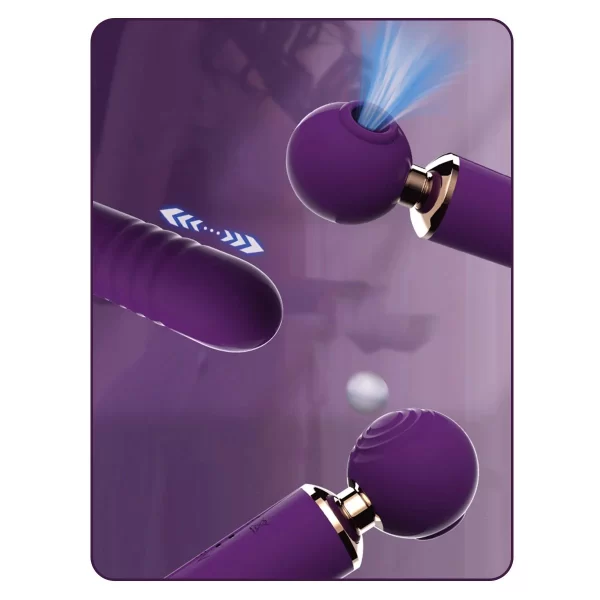 Vibrador Varinha Mágica Sugador Clitóris 3 em 1 USB Verde - Imagem 3