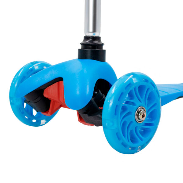 Patinete Regulável Infantil 3 Rodinhas Com Led Até 40kg Azul - Imagem 5