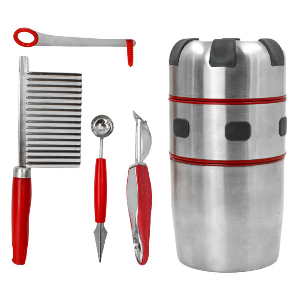 Espremedor Amassador Cortador de Frutas Verduras Aço Inox - Imagem 2