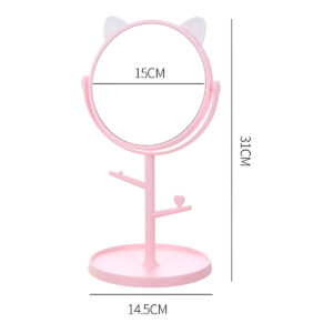 Espelho de Mesa com Suporte Orelha de Gatinho cor: Branco