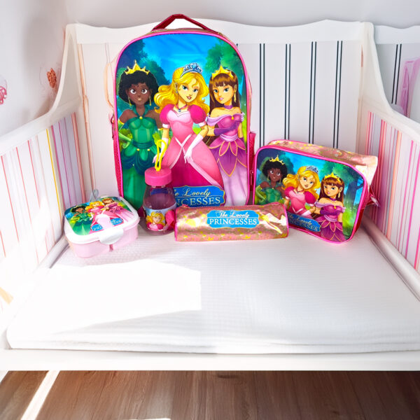 Kit Estojo, Lancheira e Mochila Infantil Princesa Pink - Imagem 3