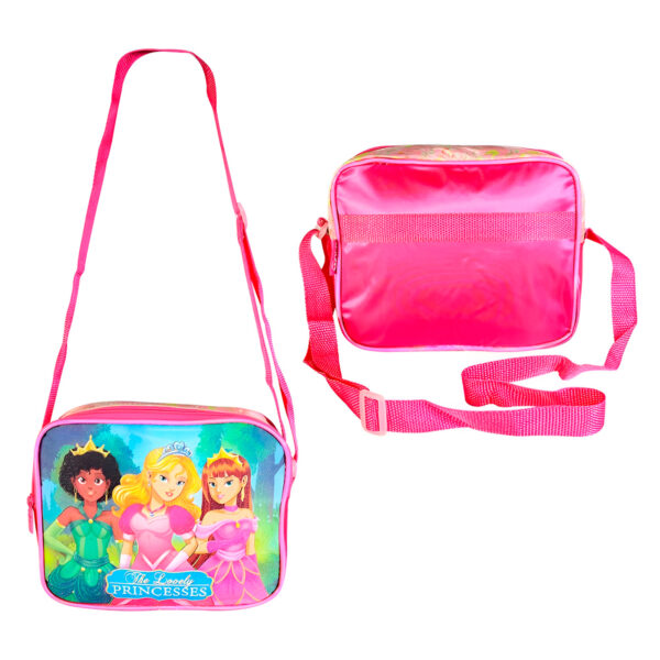 Kit Estojo, Lancheira e Mochila Princesa de Rodinhas Pink - Imagem 3