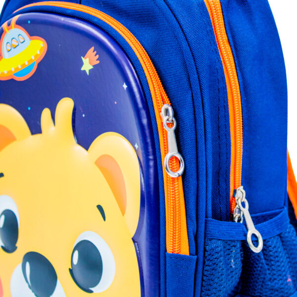 Mochila Escolar Infantil Bichinhos Modelo Urso Azul - Imagem 3