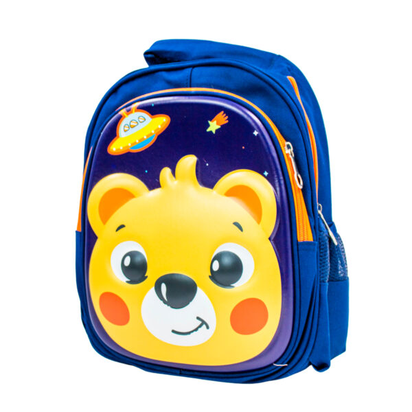 Mochila Escolar Infantil Bichinhos Modelo Urso Azul - Imagem 2
