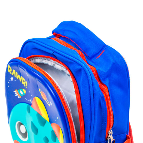 Mochila Escolar Infantil Bichinhos Modelo Dinossauro Azul - Imagem 4