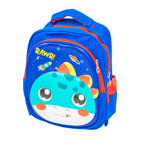 Mochila Escolar Infantil Bichinhos Modelo Dinossauro Azul - Imagem 2