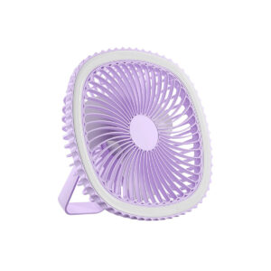 Mini Ventilador Mesa Luz Ring Light Usb Portátil Cor:Lilás