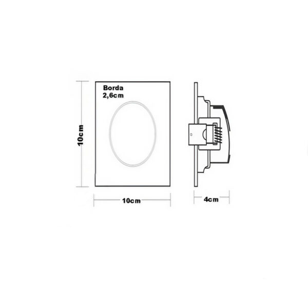 Luminária Spot Luz LED Quadrada Luz Fria Iluminação 3W - Imagem 4