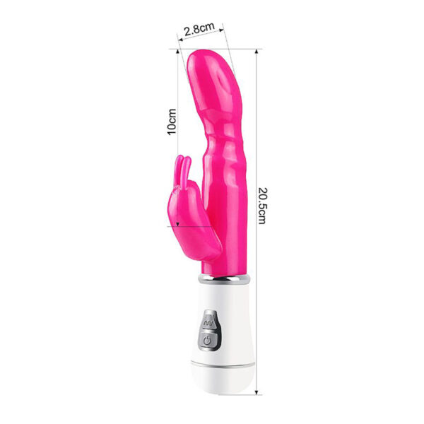 Vibrador Duplo Coelhinho Ponto G Clitóris USB 16cm Cor:Roxo - Imagem 4