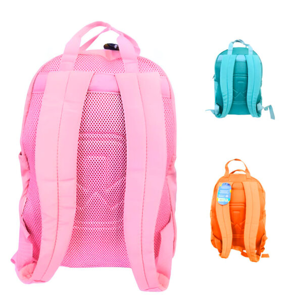 Mochila Escolar Juvenil de Costas Coloridas Passeio Rosa - Imagem 5