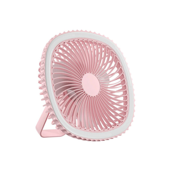 Mini Ventilador  Mesa Luz Ring Light Usb Portátil Cor:Rosa