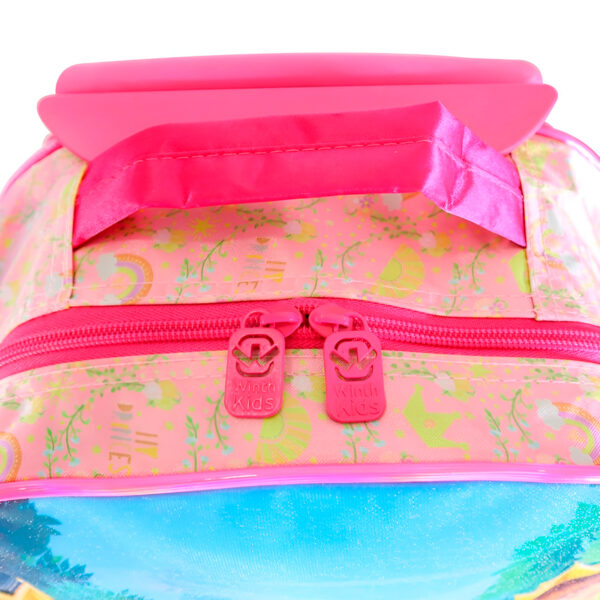 Kit Estojo, Lancheira e Mochila Princesa de Rodinhas Pink - Imagem 7