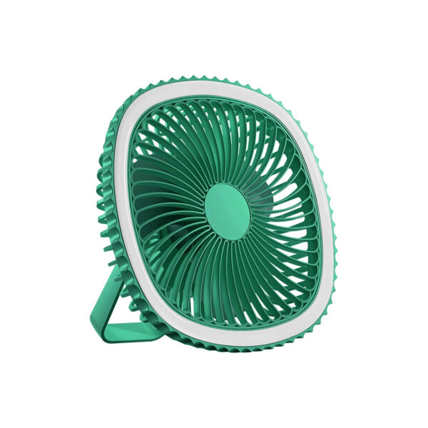 Mini Ventilador Mesa Luz Ring Light Usb Portátil Cor:Verde - Imagem 2
