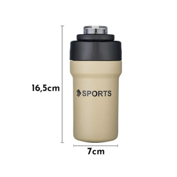 Garrafa Térmica Copo Inox 500ml Canudo Alça Cor: Preto - Imagem 7