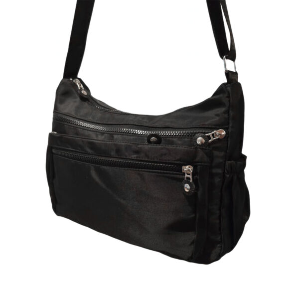Bolsa Lateral Transversal Lisa Casual  Cor:Preto