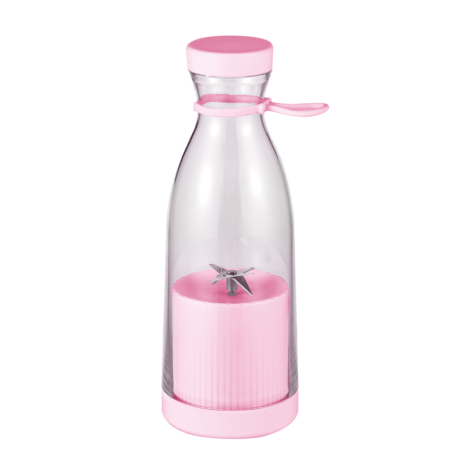 Mini Liquidificador Portatil Garrafa Shake Suco Juice Cup USB Cor:Rosa - Imagem 2
