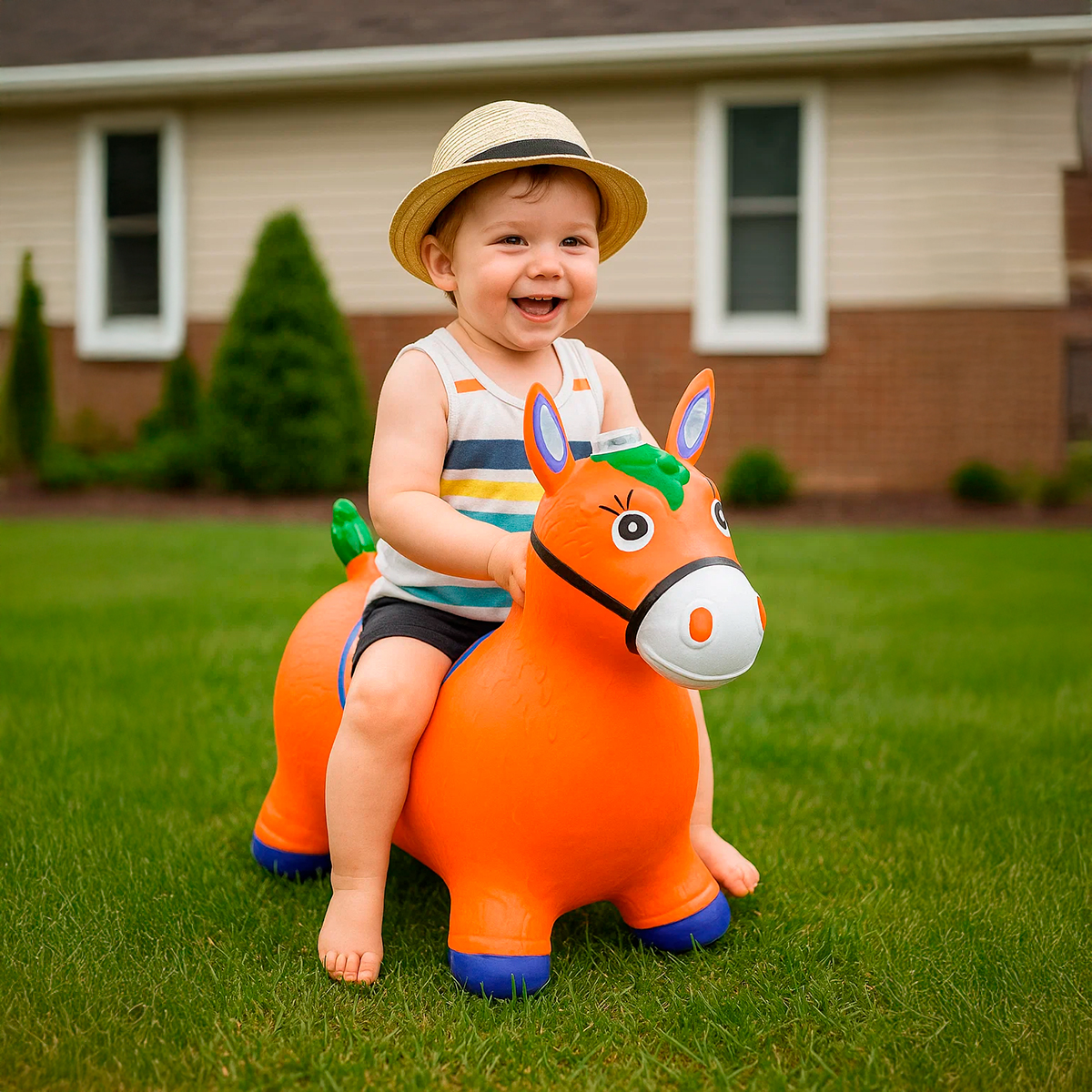 Brinquedo Cavalinho Upa Upa Diversão Criança Presente Cor:Marrom - Imagem 2