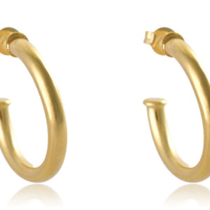 Brinco Argola Grossa Pequena Folheado em Ouro 18k