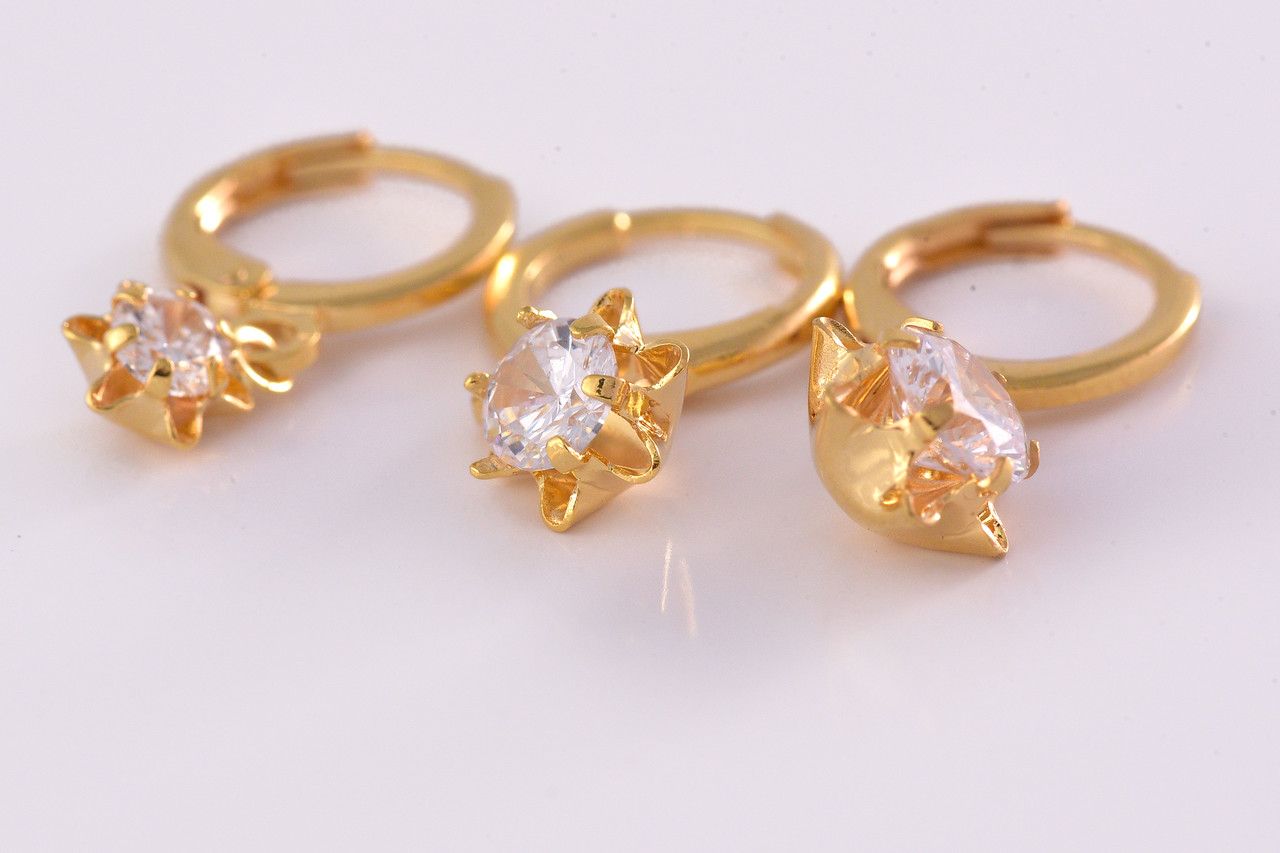 Trio Argolinha Estrelinha de Zircônia Folheado em Ouro 18k