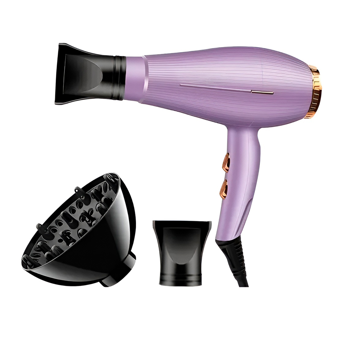 Secador Cabelo Modelador Difusor de Calor Secagem Lilás 220V