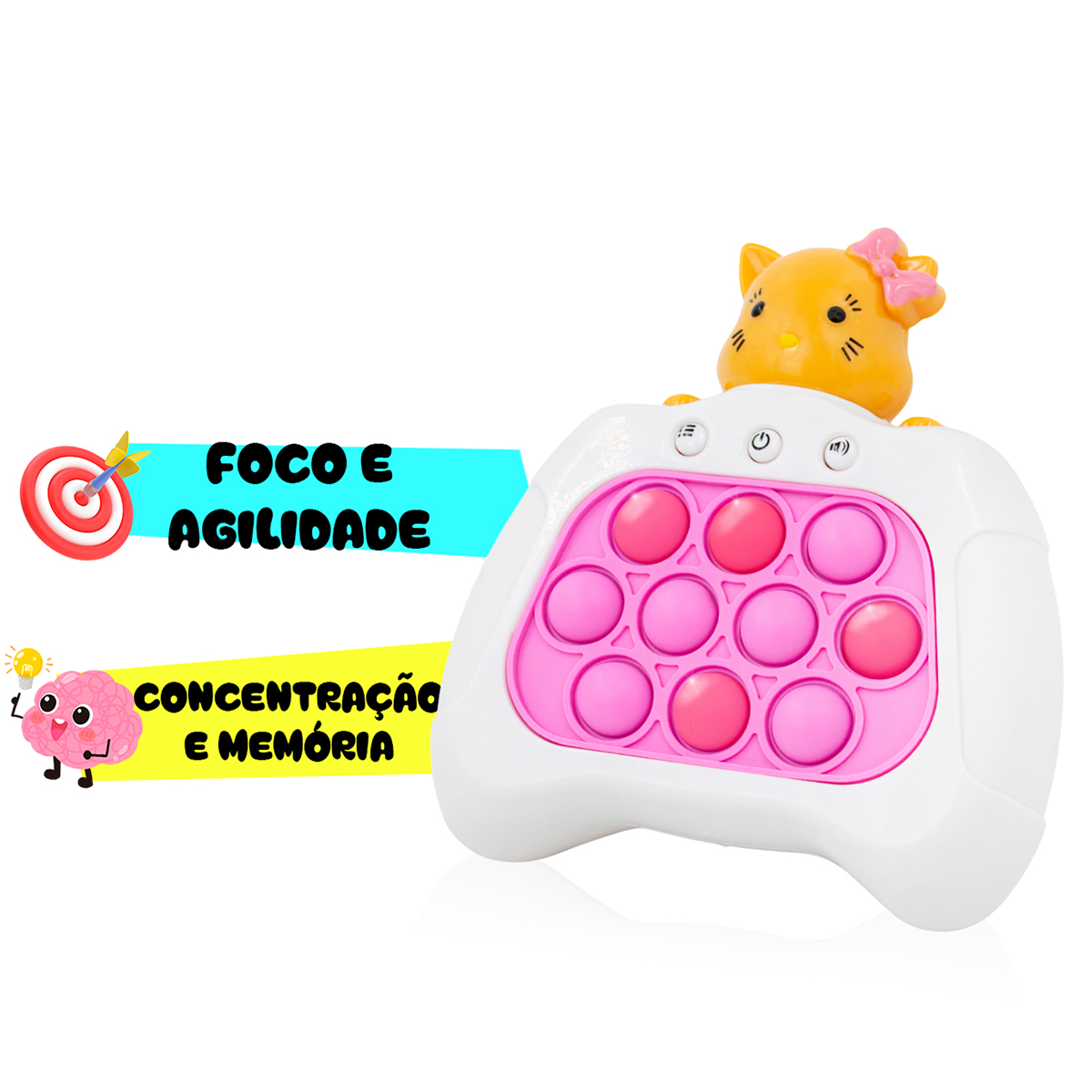 Brinquedo Pop It Eletrônico Mini Gamer Som Modelo:Gatinho - Imagem 5
