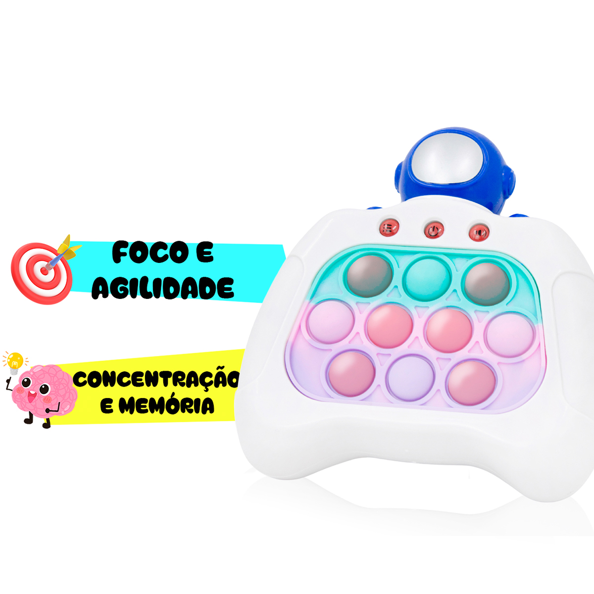 Brinquedo Pop It Eletrônico Mini Gamer som Modelo:Astronauta - Imagem 2