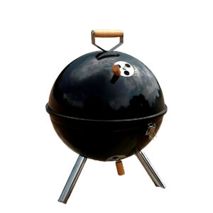 Churrasqueira À Bafo Preta Portátil Metal Carvão Festa