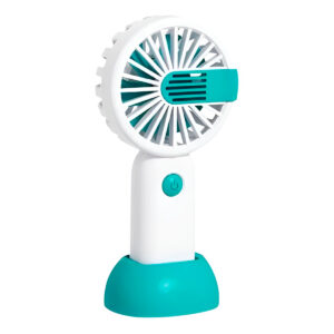 Mini Ventilador Portátil Recarregável com Base Cor:Azul