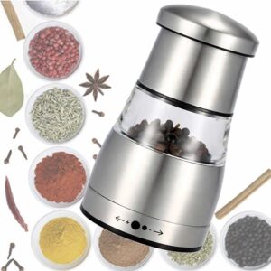 Mini Moedor Manual Pimenta Ou Sal Em Aço Inox E Acrilico
