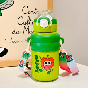 Garrafa Infantil Térmica Inox Resistente Estampa:Happy