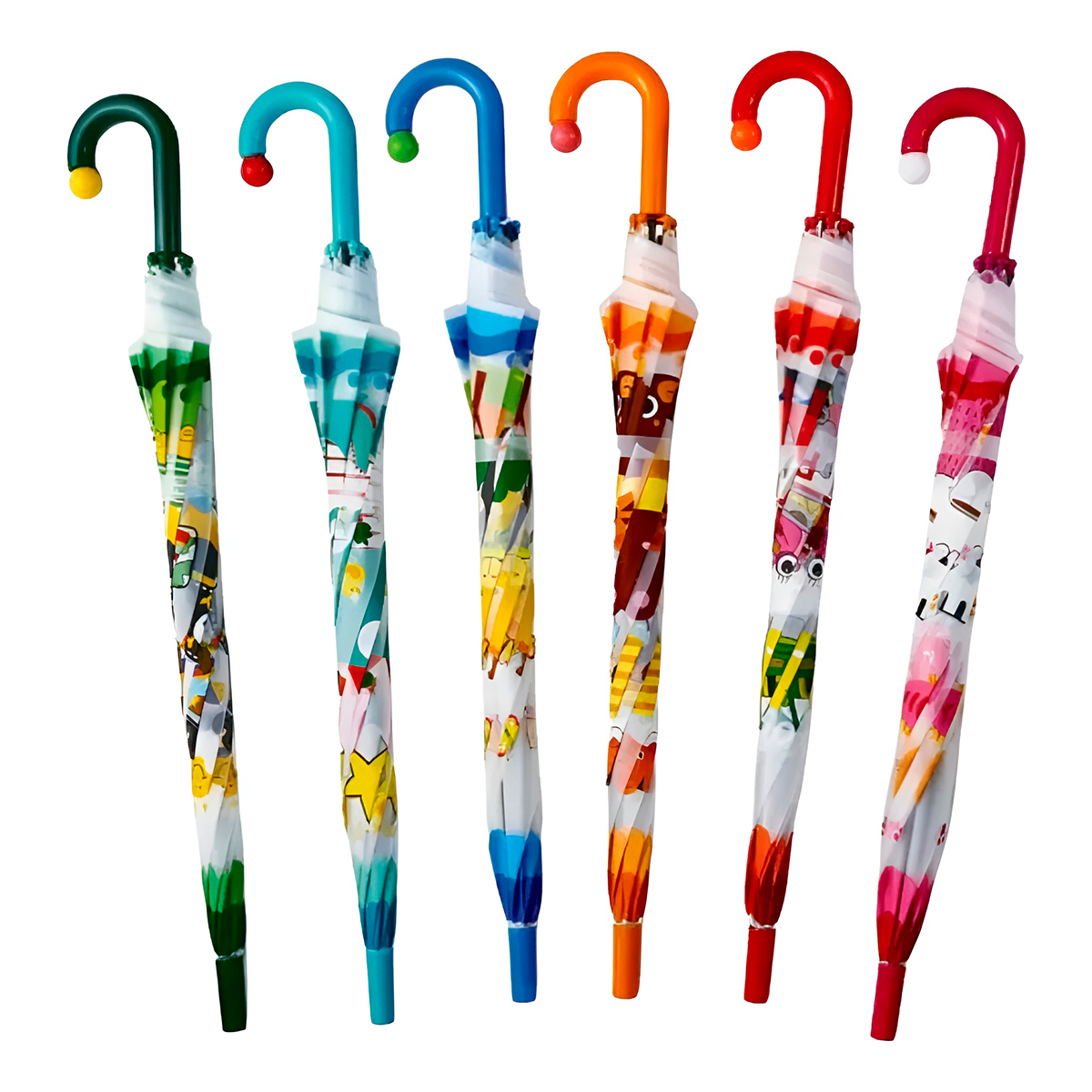 Guarda Chuva Colorido Automático Infantil Proteção Vermelho - Imagem 2